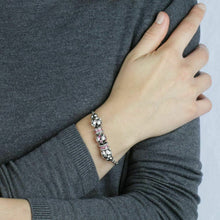 Carica l'immagine nel visualizzatore di Gallery, Morellato Gioielli Bracciale In Acciaio Con Drops, Cristalli Rosa E Bianchi