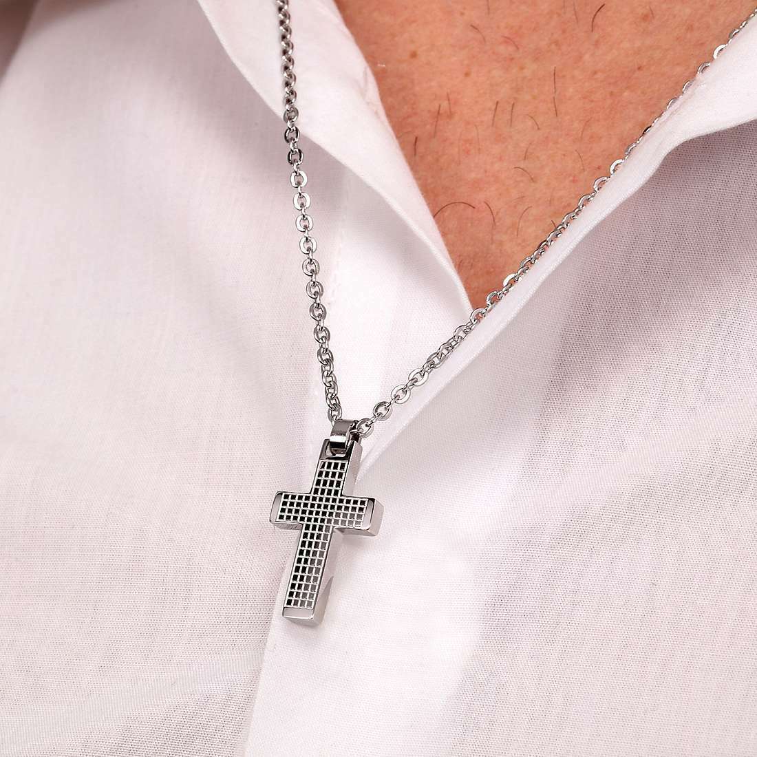 Collana Uomo Acciaio Inox Collana Uomo Murtoo Con Ciondolo Croce E Collana Uomo Acciaio Inox Collana Uomo Murtoo Con Ciondolo Croce E