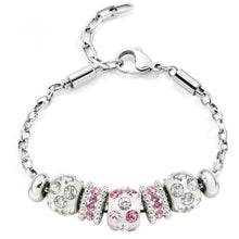 Carica l'immagine nel visualizzatore di Gallery, Morellato Gioielli Bracciale In Acciaio Con Drops, Cristalli Rosa E Bianchi