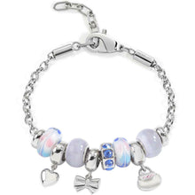 Carica l'immagine nel visualizzatore di Gallery, Morellato Gioielli Bracciale Acciaio Con Drops, Occhio Di Gatto Bianco Cristalli Blu