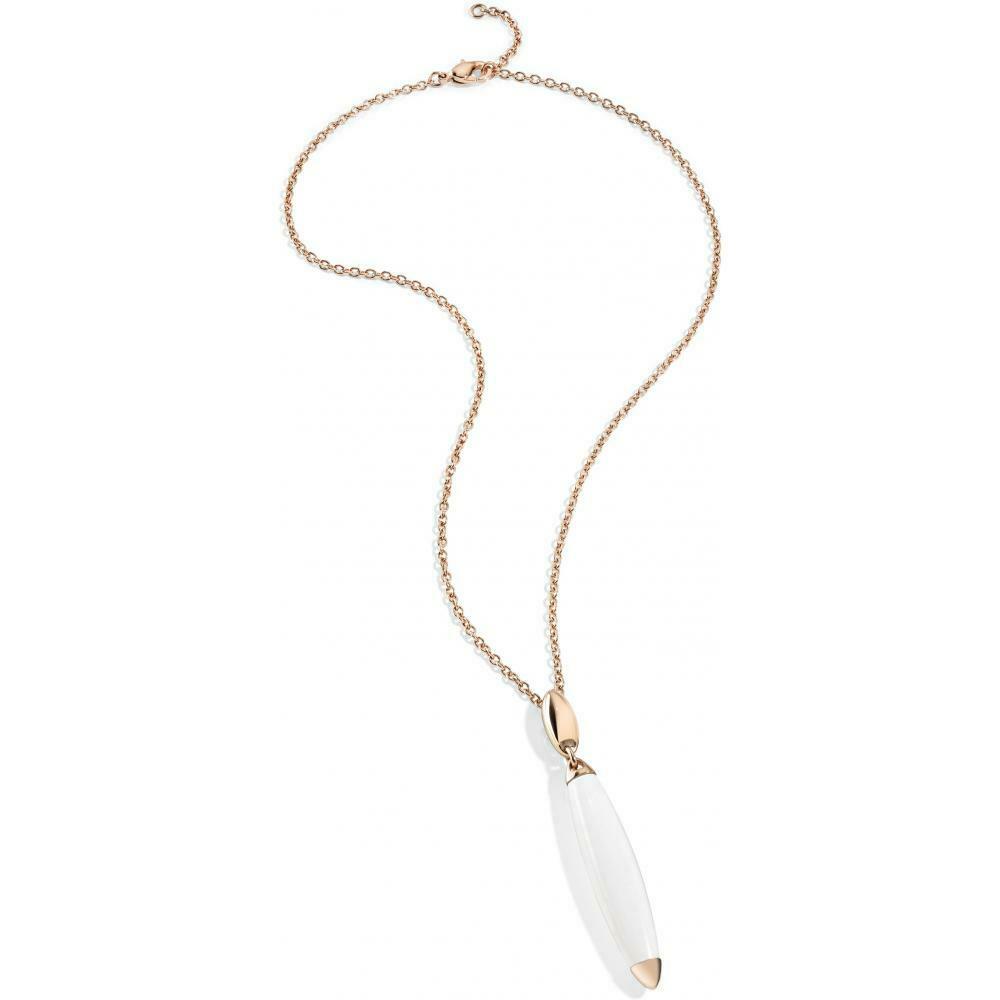 Morellato Gioielli Pendente In Acciaio Laminato Rose' Pietra Agata Bianca