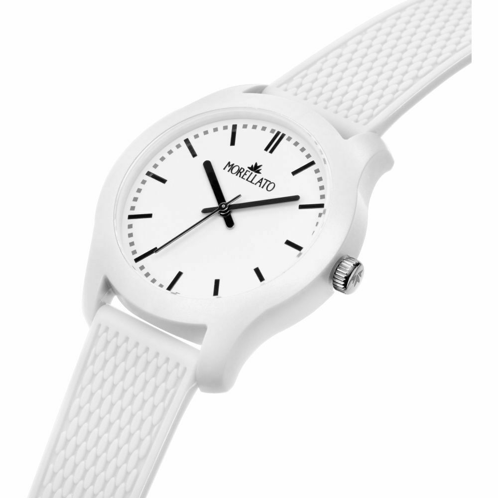 Orologio Morellato Cassa In Plastica Anallergico Cinturino Caucciu' BIANCO