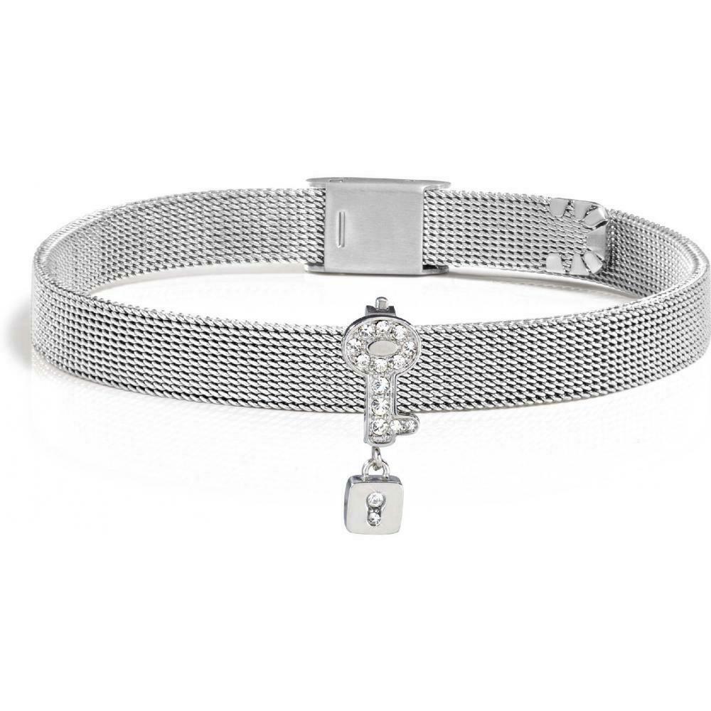Bracciale Morellato Gioielli Serie Sensazioni Con Chiave E Cristalli Bianchi