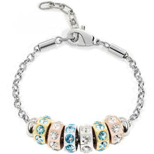 Carica l&#39;immagine nel visualizzatore di Gallery, Morellato Gioielli Bracciale In Acciaio Con Drops, Tre Ori Cristalli Celesti
