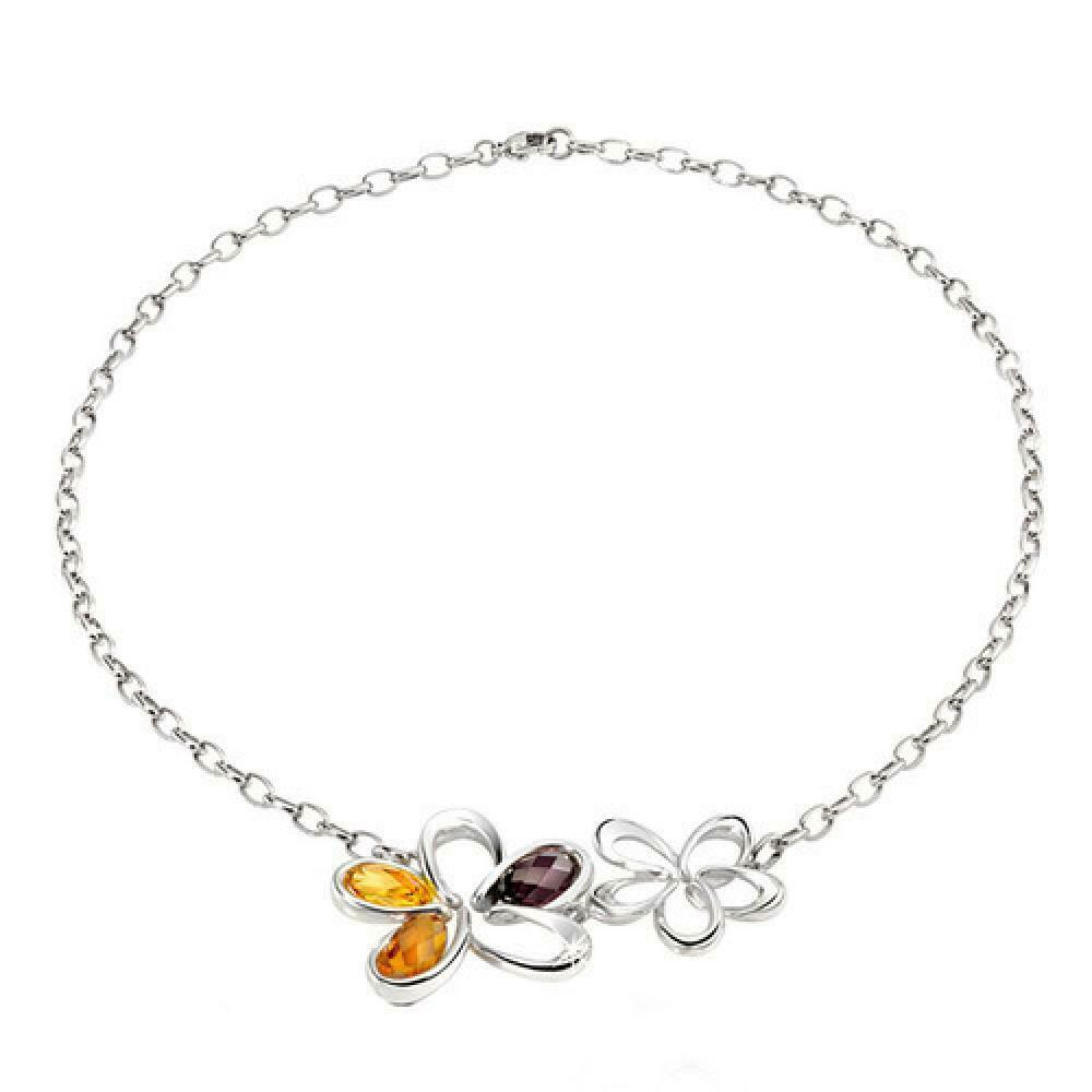 Morellato Gioielli Collana Pendente Con Due Fiori E Pietre Multicolori