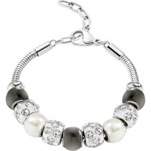 Load image into Gallery viewer, Morellato Gioielli Bracciale In Acciaio Con Drops, Cristalli Vari Perle B/N
