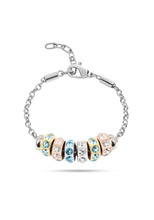 Carica l&#39;immagine nel visualizzatore di Gallery, Morellato Gioielli Bracciale In Acciaio Con Drops, Tre Ori Cristalli Celesti
