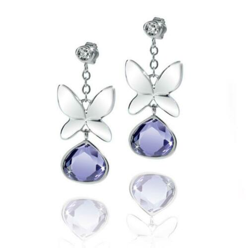 Morellato Gioielli Orecchini  In Acciaio Con Diamantino E Pietra Viola